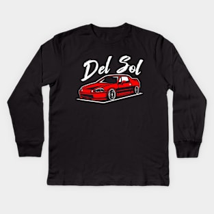 JDM Red Del Sol Legend Vintage Style Kids Long Sleeve T-Shirt